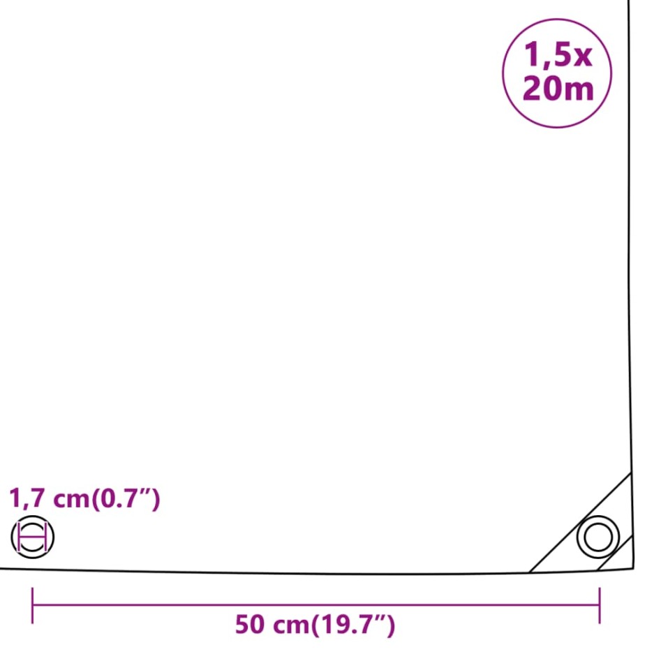 Lona 650 g/m² 1,5x20 m