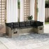 Set de sofás de jardín 7 pzas con cojines ratán PE gris
