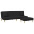 Sofá cama de 2 plazas con almohadas y taburete tela