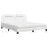 Cama con colchón cuero sintético blanco 180x200