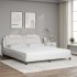 Cama con colchón cuero sintético blanco 180x200