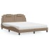 Cama con colchón cuero sintético capuchino 160x200