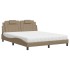 Cama con colchón cuero sintético capuchino 160x200
