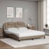 Cama con colchón cuero sintético capuchino 160x200