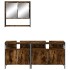 Set de muebles baño 3 pzas madera contrachapada roble
