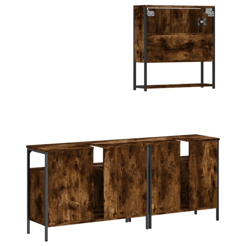 Set de muebles baño 3 pzas madera contrachapada roble