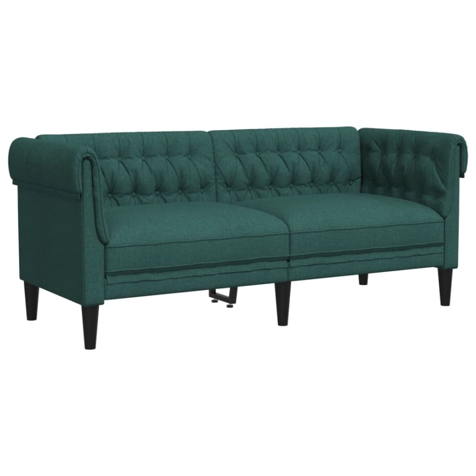 Sofá Chesterfield de 2 plazas tela verde