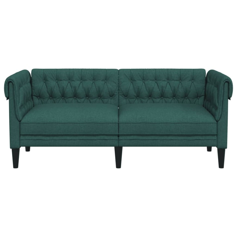 Sofá Chesterfield de 2 plazas tela verde