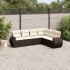 Set sofás de jardín 6 piezas y cojines ratán sintético
