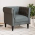 Sillón Chesterfield de tela gris