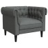 Sillón Chesterfield de tela gris