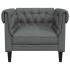 Sillón Chesterfield de tela gris