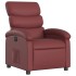 Sillón reclinable eléctrico de cuero sintético rojo