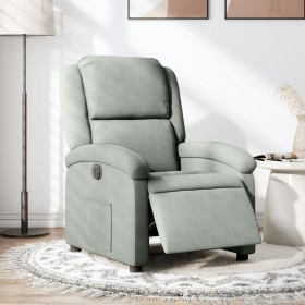 Sillón reclinable eléctrico de terciopelo gris