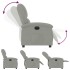 Sillón reclinable eléctrico de terciopelo gris