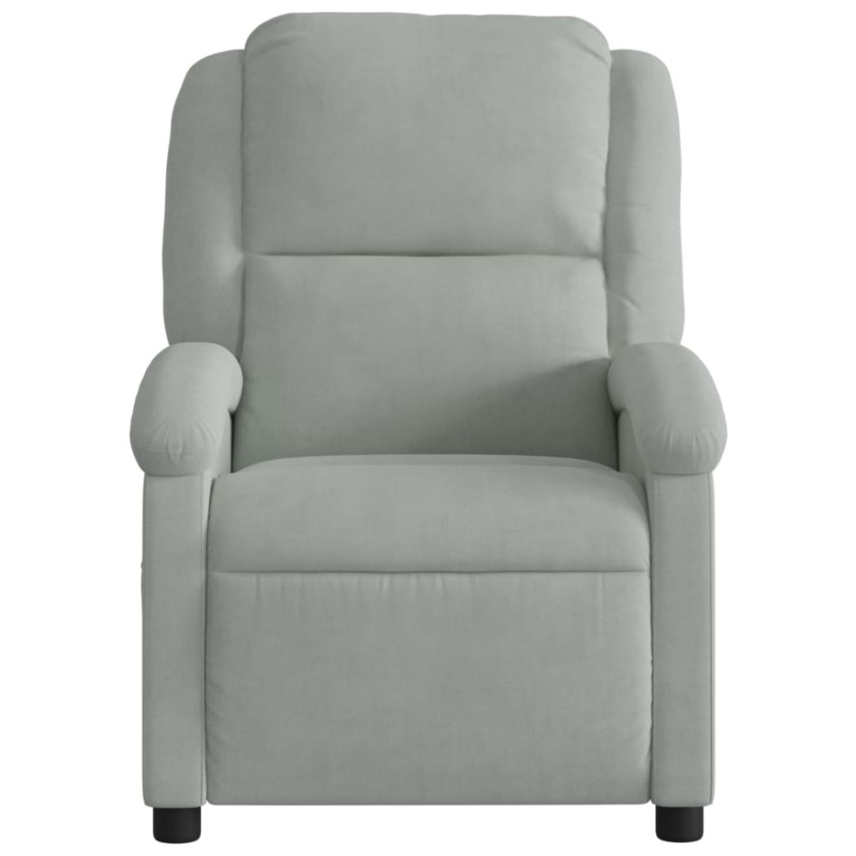 Sillón reclinable eléctrico de terciopelo gris