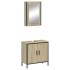 Set de muebles de baño 2 pzas madera contrachapada roble