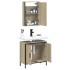 Set de muebles de baño 2 pzas madera contrachapada roble