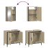 Set de muebles de baño 2 pzas madera contrachapada roble