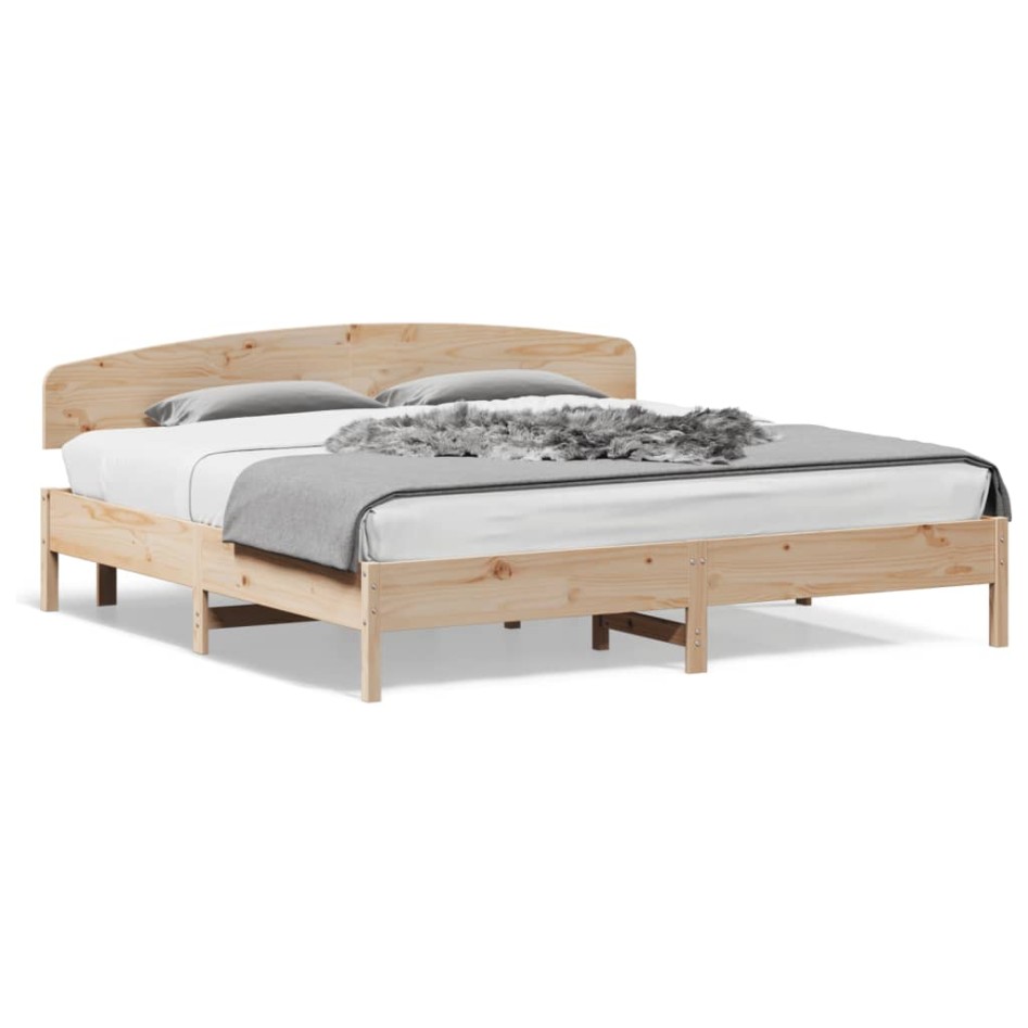 Estructura de cama sin colchón madera maciza de pino 180x200