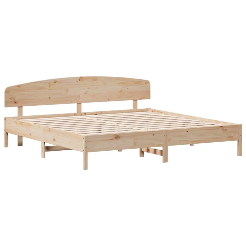 Estructura de cama sin colchón madera maciza de pino 180x200