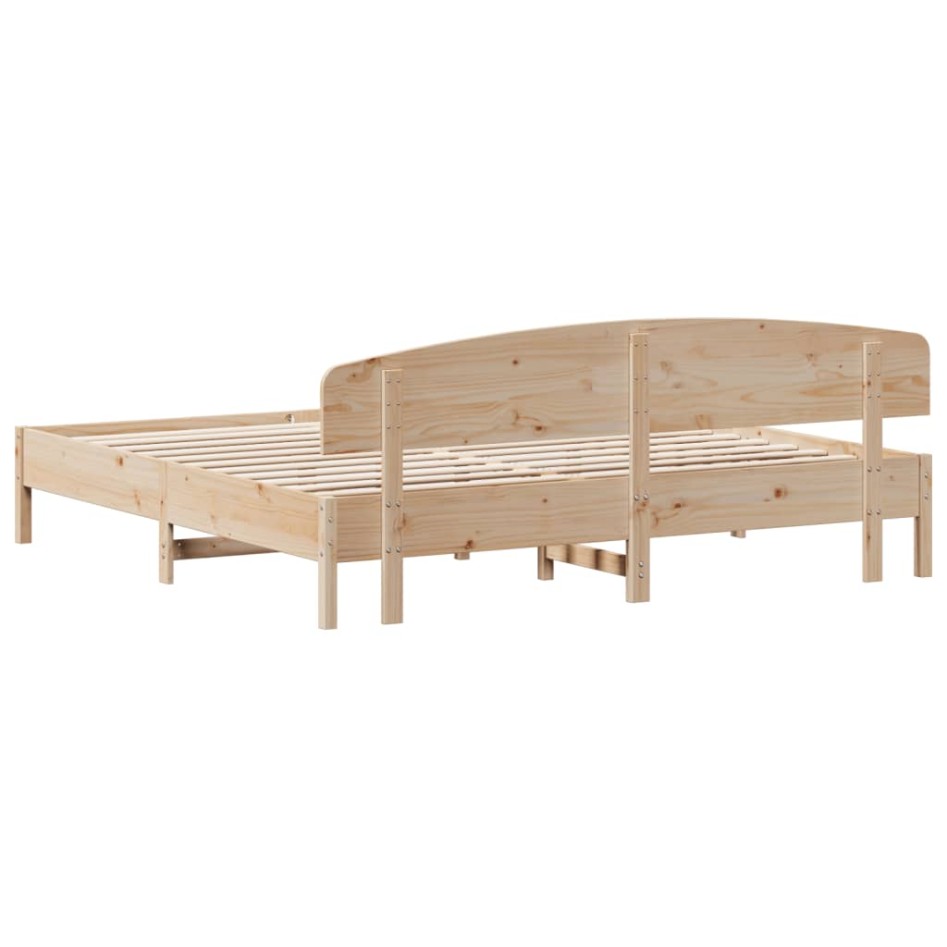Estructura de cama sin colchón madera maciza de pino 180x200