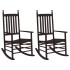 Mecedoras con asiento curvo 2 uds madera álamo maciza