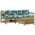 Juego de muebles jardín 4 pzas y cojines madera pino