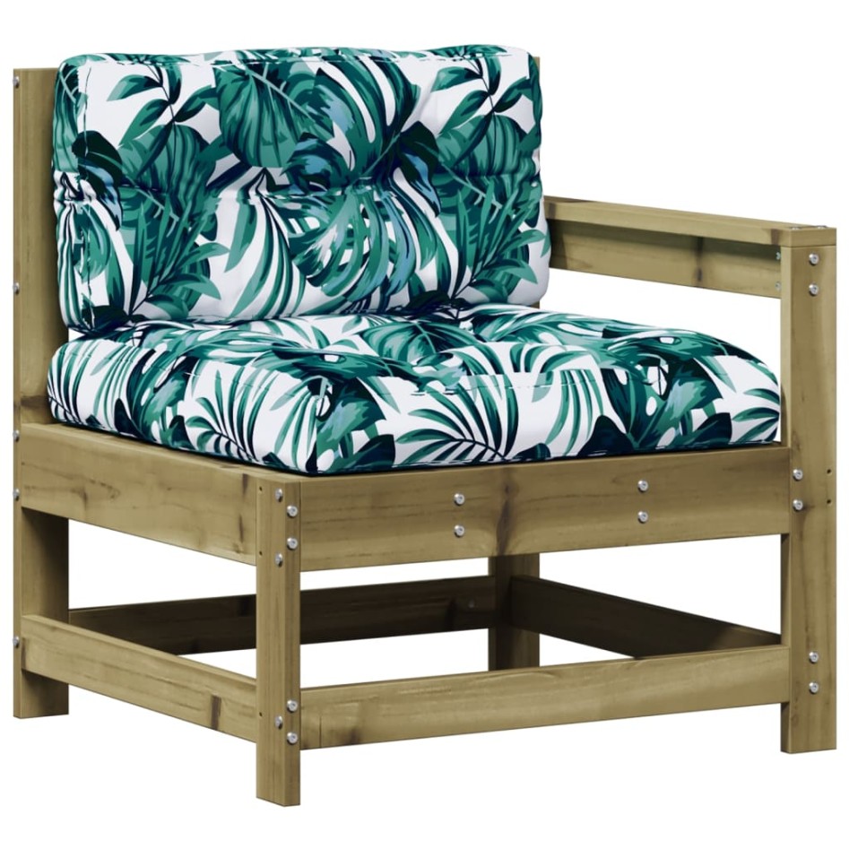 Juego de muebles jardín 4 pzas y cojines madera pino