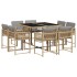 Set comedor de jardín 9 pzas con cojines ratán sintético
