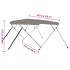 Toldo bimini de 4 arcos gris 243x244x137