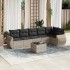 Set de sofás de jardín 7 pzas con cojines ratán PE gris