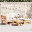 Juego de muebles jardín 5 pzas con cojines madera maciza acacia