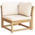 Juego de muebles jardín 5 pzas con cojines madera maciza