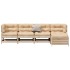 Juego de muebles de jardín 5 pzas y cojines madera maciza