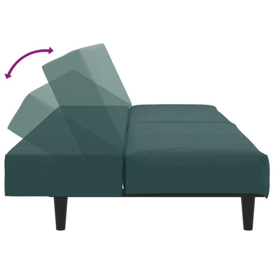 Juego de sofás 2 piezas terciopelo verde