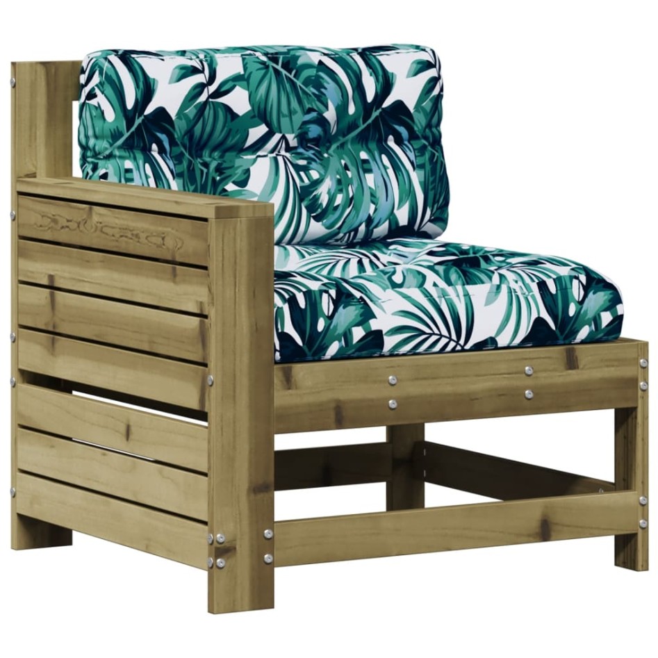 Juego de muebles jardín 5 pzas y cojines madera pino