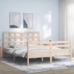 Estructura de cama con cabecero madera maciza 160x200 cm