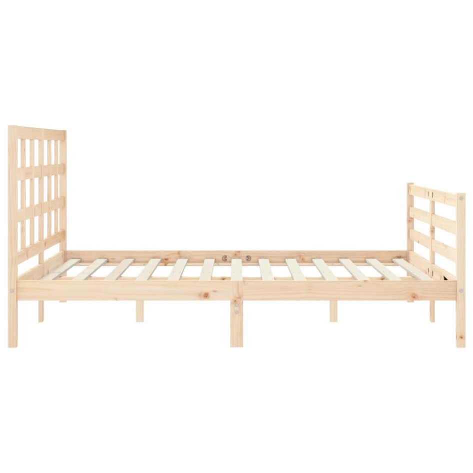Estructura de cama con cabecero madera maciza 160x200
