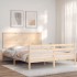 Estructura de cama de matrimonio con cabecero madera