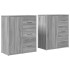 Aparador de madera de ingeniería 2 uds gris Sonoma 60x31x70