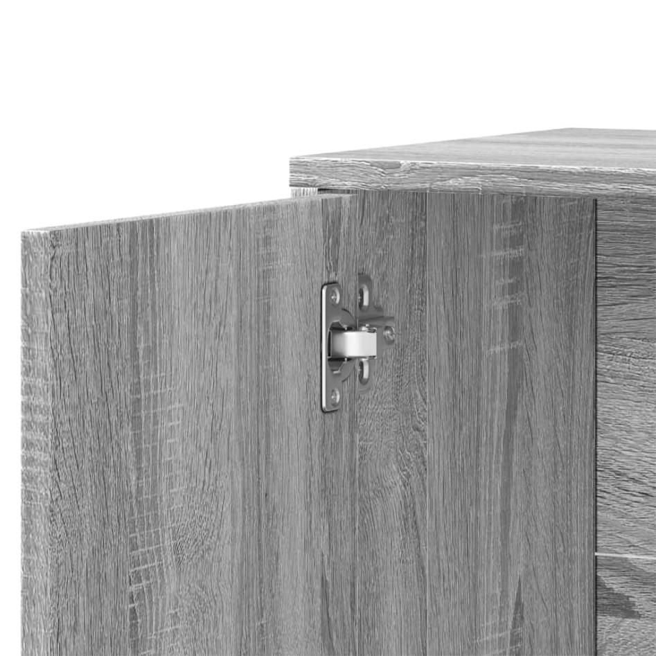 Aparador de madera de ingeniería 2 uds gris Sonoma 60x31x70