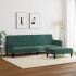 Sofá cama de 2 plazas con taburete terciopelo verde