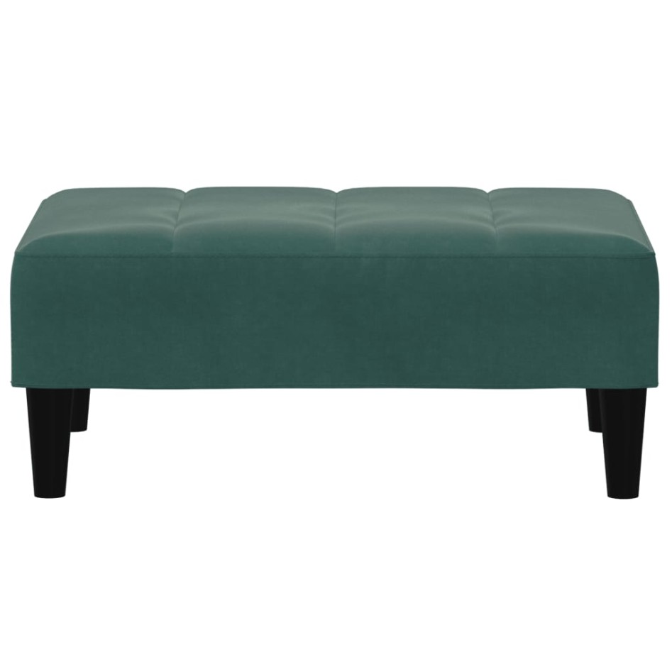 Sofá cama de 2 plazas con taburete terciopelo verde