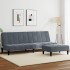 Sofá cama de 2 plazas con taburete terciopelo gris