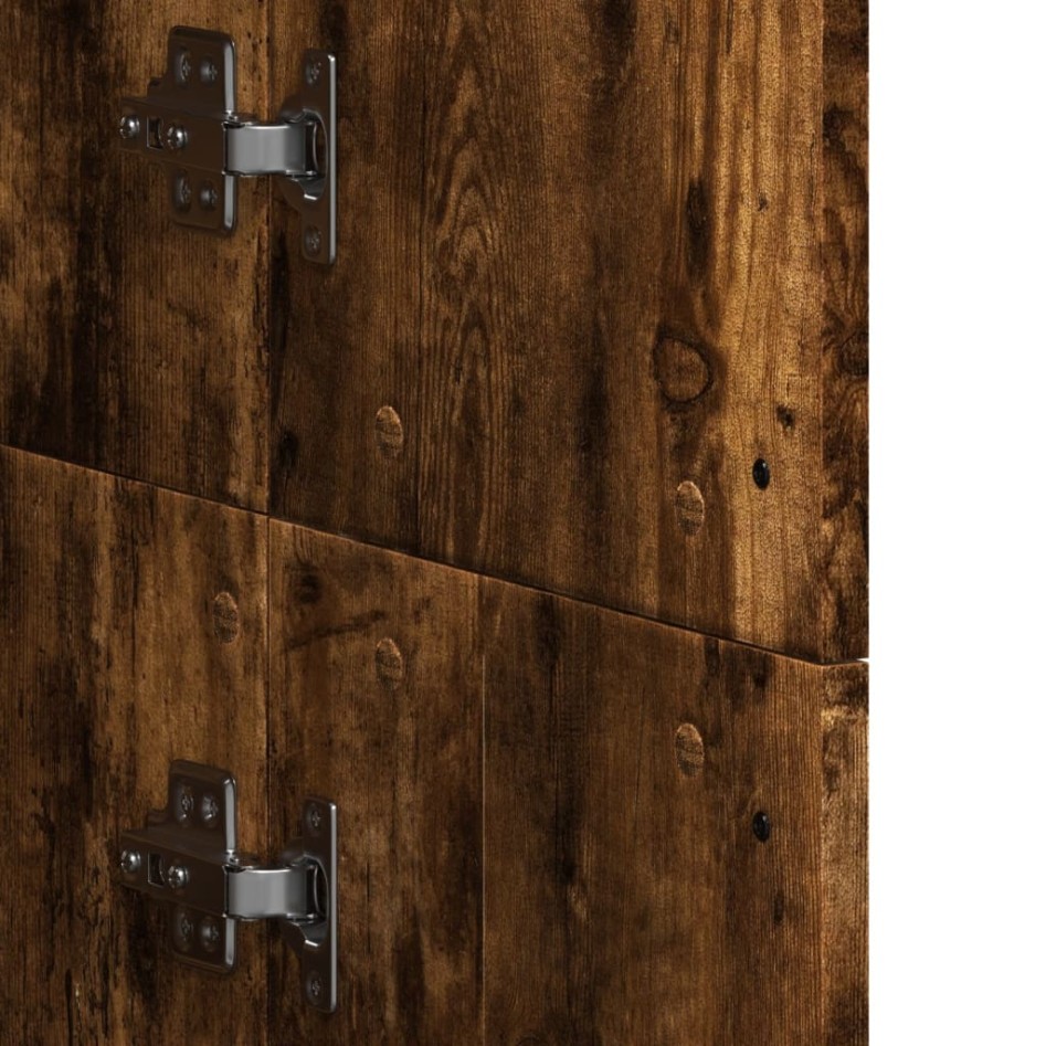 Aparador alto madera de ingeniería roble ahumado 60x35x180