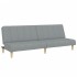 Sofá cama de 2 plazas con taburete tela gris