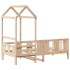 Sofá cama con techo madera maciza de pino 90x190