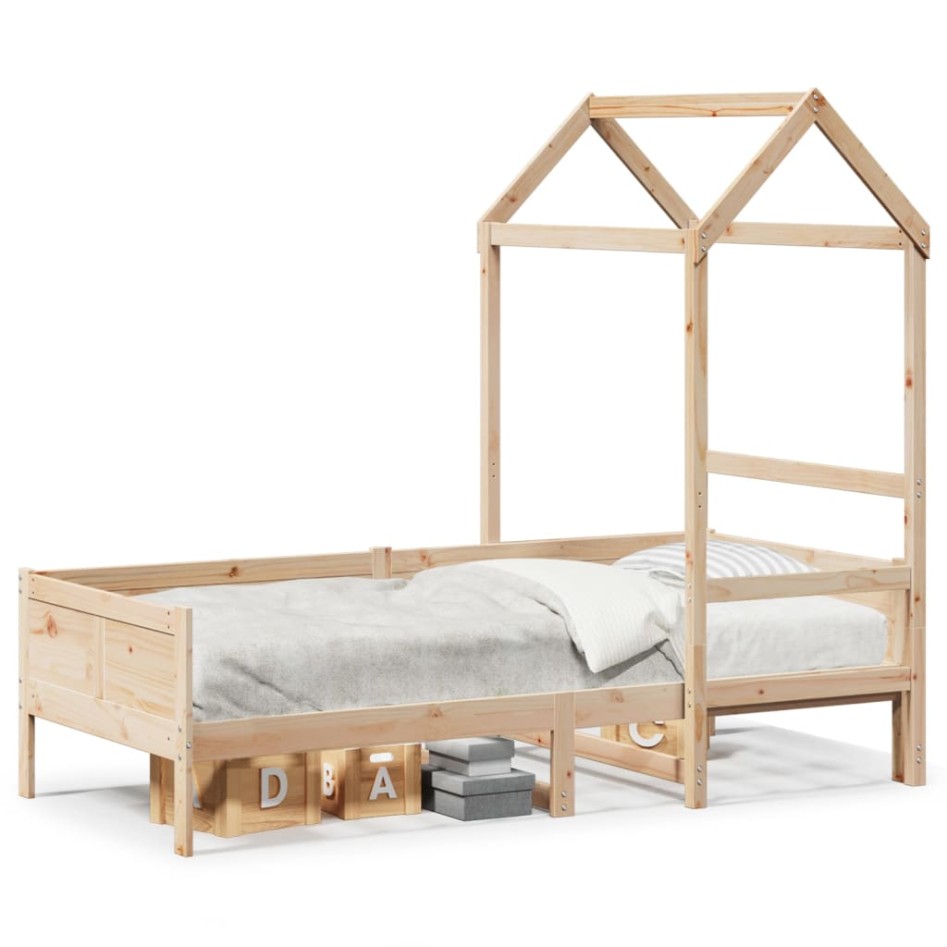 Sofá cama con techo de madera maciza de pino 80x200