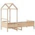 Sofá cama con techo de madera maciza de pino 80x200